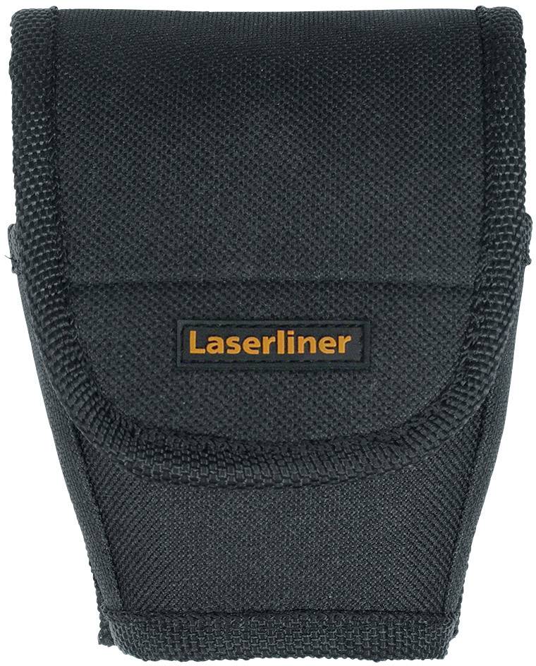 Černá taška se suchým zipem a logem 'Laserliner' na přední straně, vhodná pro nástroje nebo měřicí přístroje.