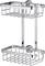 Dvoupatrový chromovaný sprchový košík. Obdélníkové drátěné koše pro uskladnění sprchových potřeb. Určeno k zavěšení na stěnu.