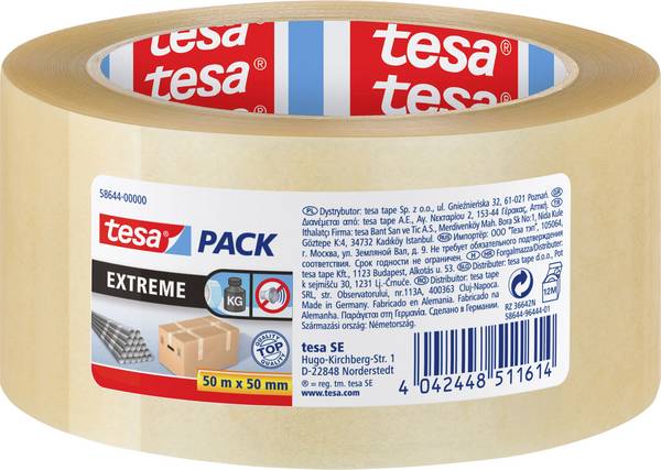 tesa EXTREME 58644-00000-00 balicí lepicí páska TESAPACK® transparentní (d x š) 50 m x 50 mm 1 ks