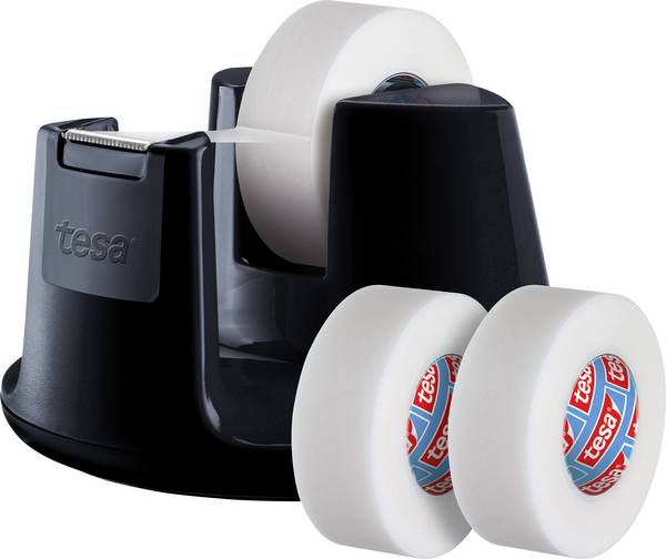 tesa ruční odvíječ lepicí pásky  tesafilm® invisible černá Šířka role (max.): 19 mm Délka role (max.) 33 m včetně 3 rolí lepicí fólie 33m x 19mm
