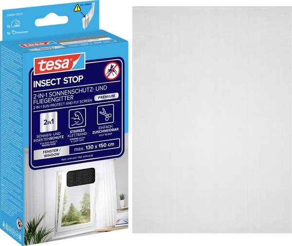 Síťka proti hmyzu TESA® Comfort do oken tesa COMFORT, (š x v) 1300 mm x 1500 mm, antracitová, 1 ks