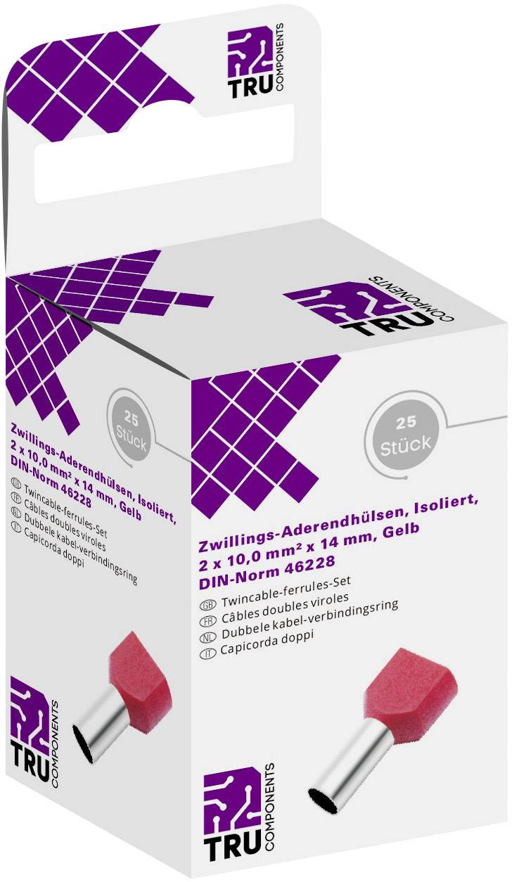 TRU COMPONENTS T1906C159 dutinka 10 mm² částečná izolace červená 25 ks
