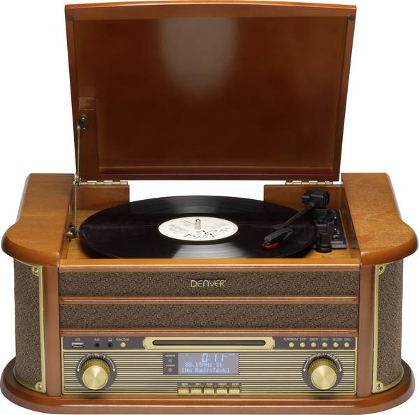 Denver MRD-51 USB gramofon řemínkový pohon dřevo