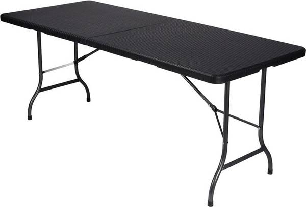 Perel folding table rattan kempingový stolek černá FP180R Zatížitelnost (hmotnost) (max.) 100 kg