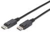 Digitus DisplayPort kabel Konektor DisplayPort, Konektor DisplayPort 3.00 m černá DB-340100-030-S pozlacené kontakty, fóliové stínění, stínění pletivem, stíněný, kulatý, kompletní stínění, třížilový stíněný Kabel DisplayPort