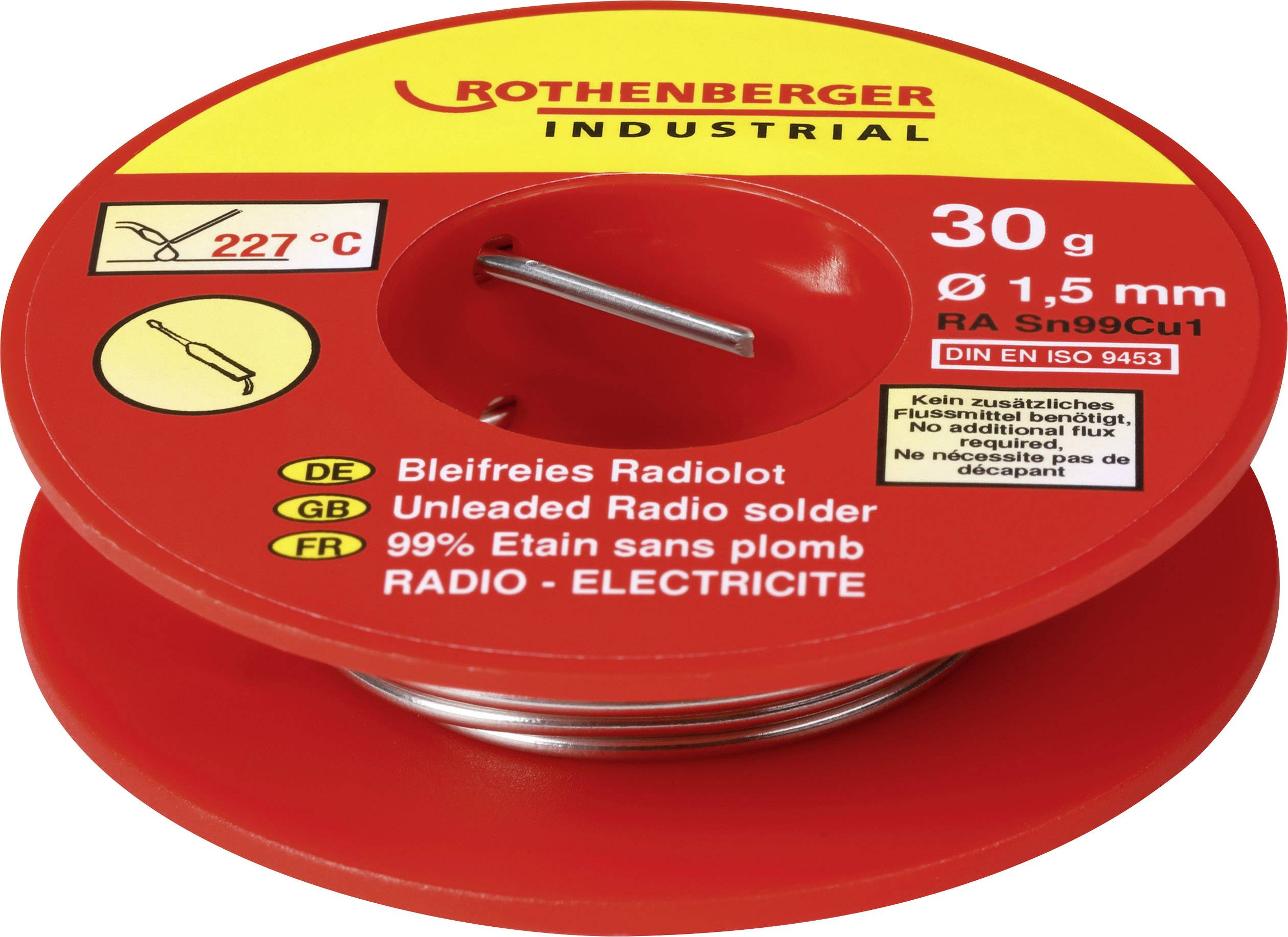 Rothenberger Industrial Bleifreies Radiolot 30g bezolovnatý pájecí cín SN99Cu1