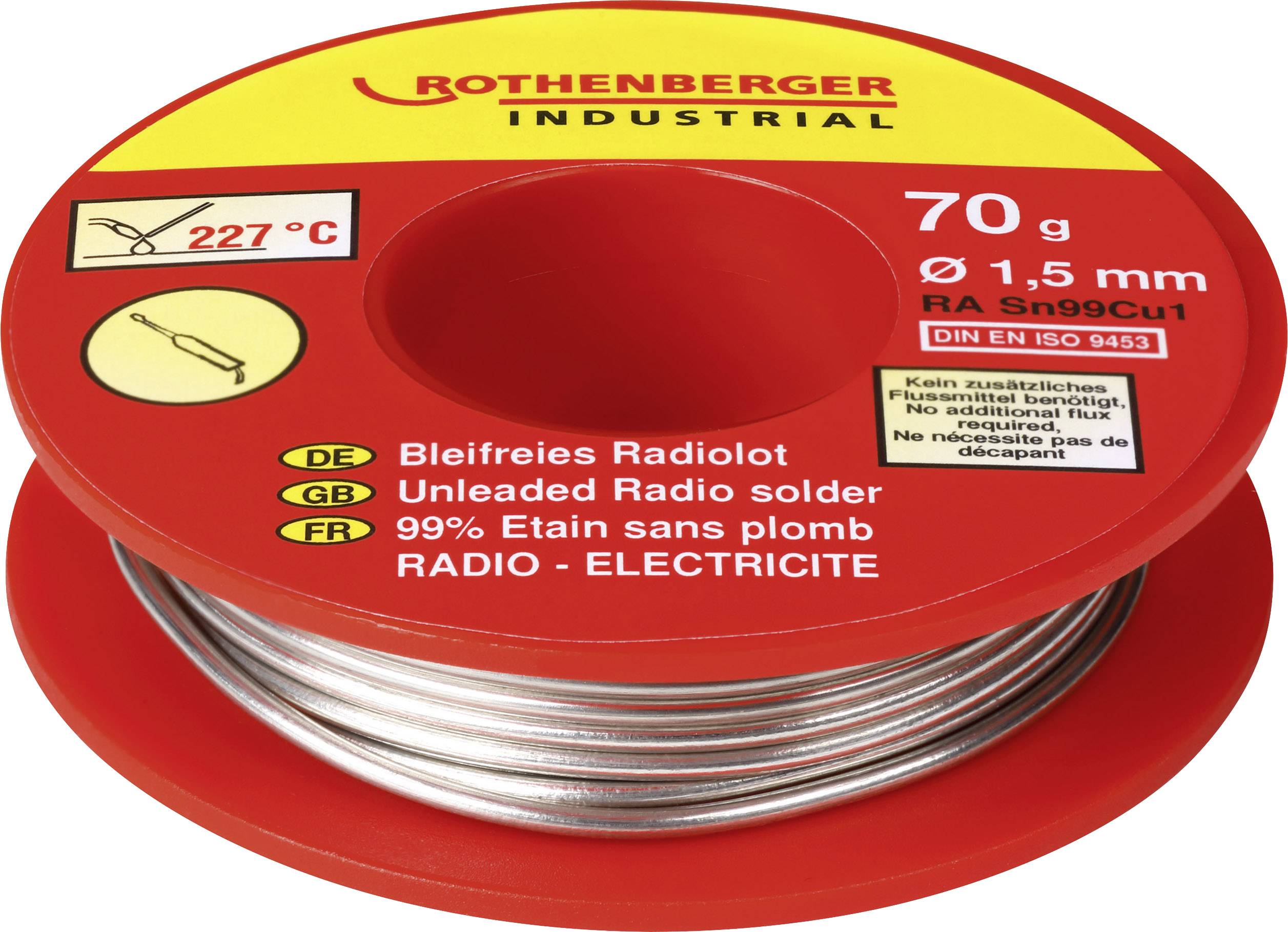 Rothenberger Industrial Bleifreies Radiolot 70g bezolovnatý pájecí cín SN99Cu1
