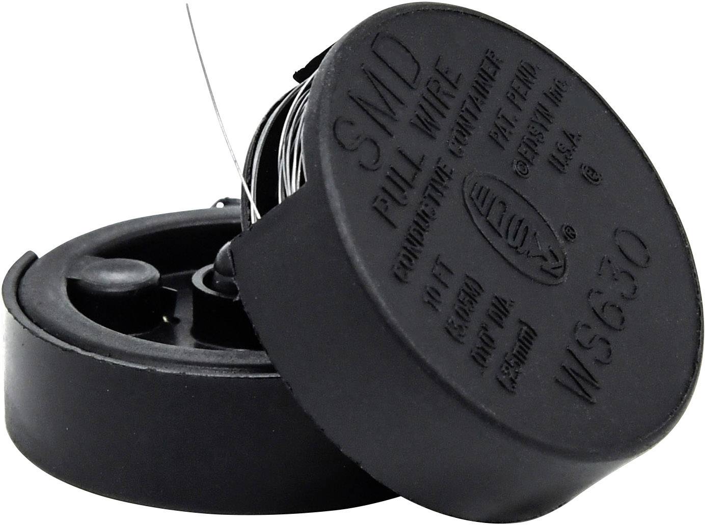 Černívce s nápisem „SMD FULL WIRE vodivý kontejner WS6350". Cívka je částečně otevřená.