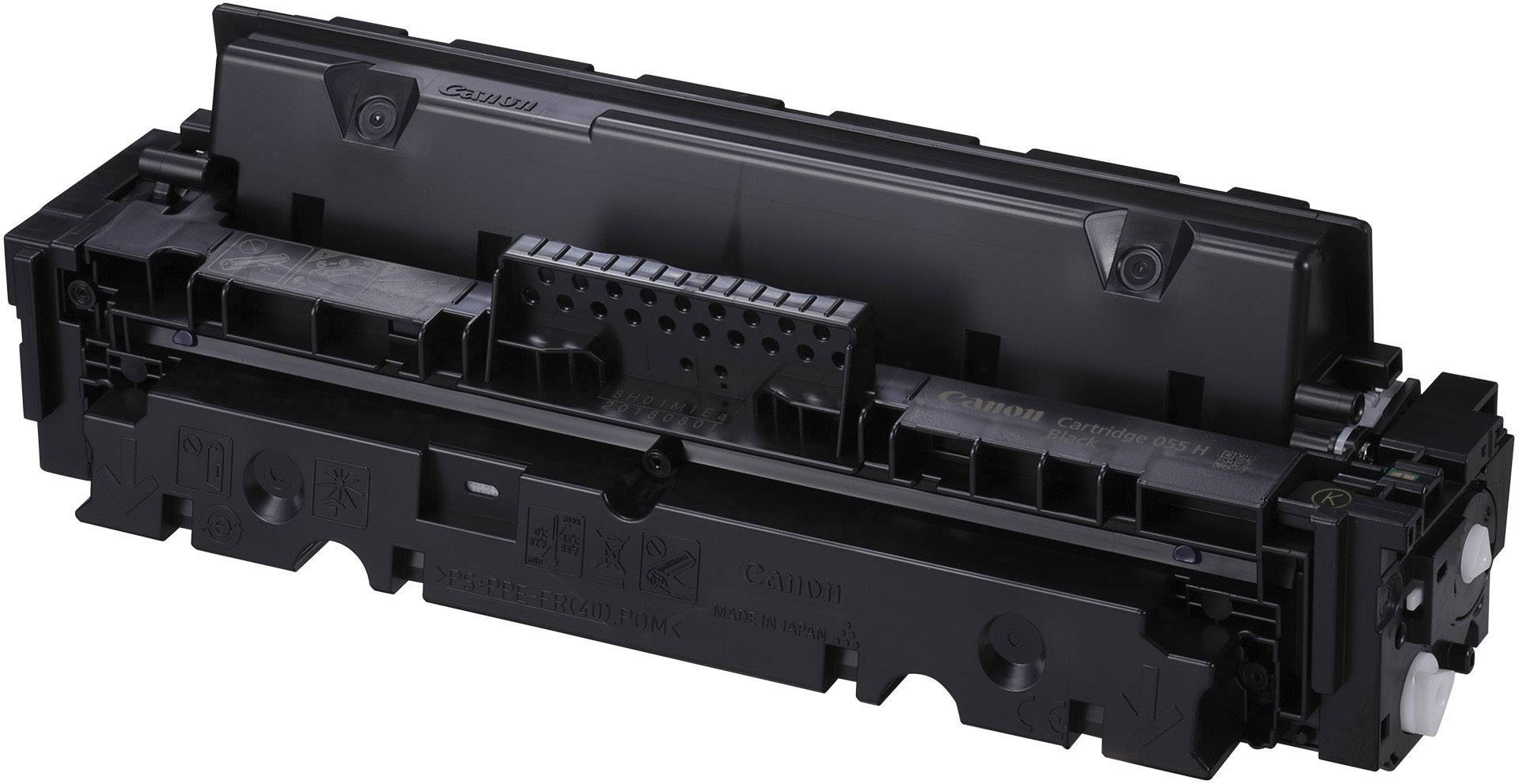 Černá laserová tonerová kazeta, obdélníkového tvaru s několika připojovacími body, je hlavním motivem. Na obalu jsou vyznačeny firemní logo a kapacita.