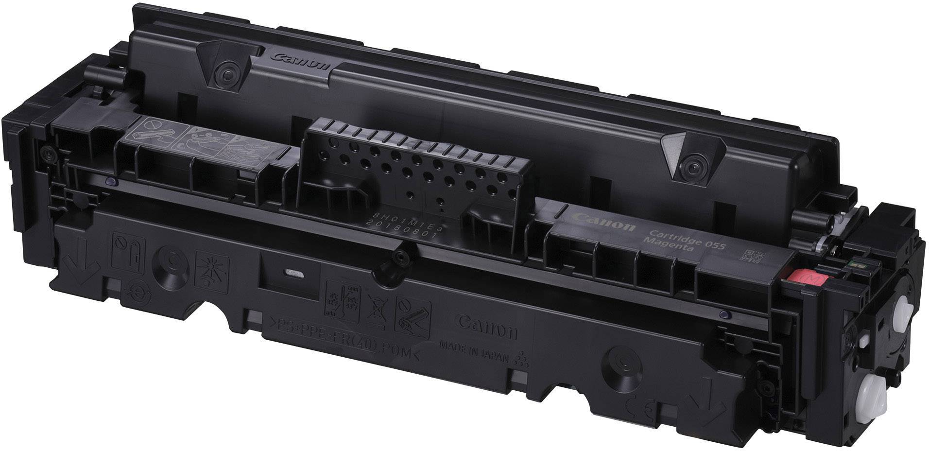 Černý toner do tiskárny, obdélníkového tvaru, s různými přípojkami a štítky, vhodný pro laserové tiskárny.