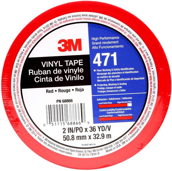 3M  471R50IW PVC tape  červená (d x š) 33 m x 50 mm 1 ks