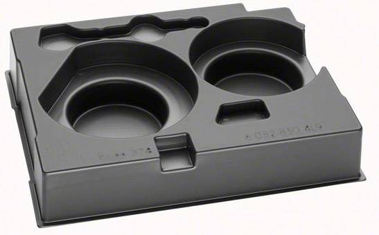 Černý plastový obal s několika kruhovými prohlubněmi určený pro bezpečnou přepravu křehkých předmětů, jako jsou sklo nebo porcelán.