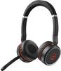 Jabra Evolve 75 Stereo MS Headset otevřená (On Ear) Bluetooth® stereo černá Redukce šumu mikrofonu, Potlačení hluku regulace hlasitosti, vč. nabíjecí a dokovací stanice, Indikátor nabití, Vypnutí zvuku mikrofonu telefon