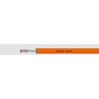 Oranžový kabel s nápisem 'MILWAUKEE NM-B/UF-B' s holým, zkrouceným měděným vodičem na konci.