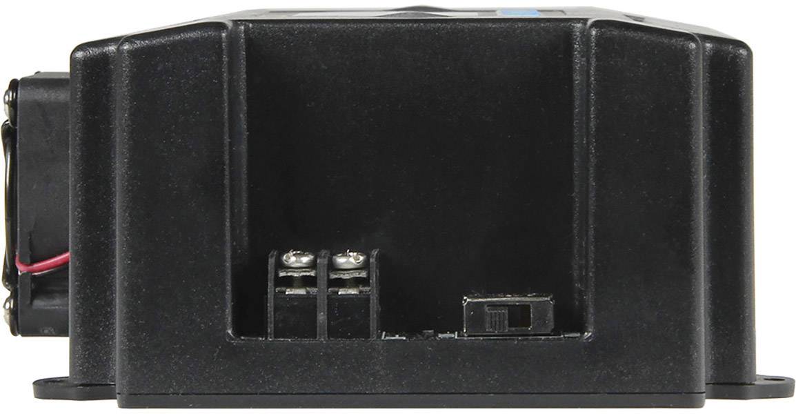 Černé elektronické zařízení s připojovacími porty na přední straně, vhodné pro technické nebo průmyslové aplikace.