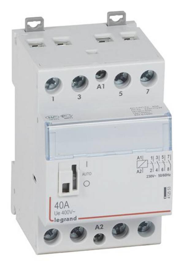 Legrand Legrand 412553 instalační stykač 4 spínací kontakty 230 V 40 A s pomocným kontaktem Piece 1 ks