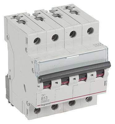 Třípólový jistič značky Legrand, model TX3 B13. Vhodný pro elektrické rozvodné skříně.
