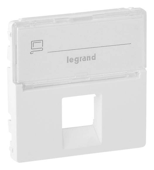 Kryt desky s obdélníkovou výřezem a symbolem PC, uprostřed s názvem značky 'legrand'.