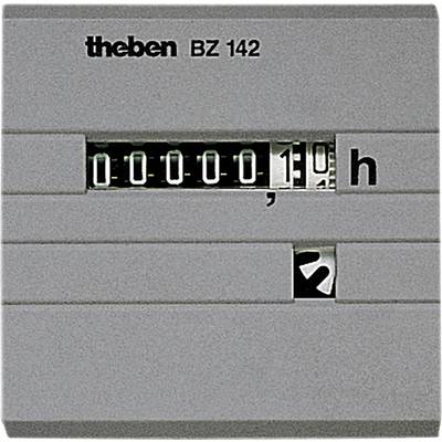 Šedý počítač provozních hodin s nápisem 'theben BZ 142' ukazuje 0,1 provozních hodin.