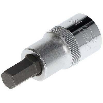 Šestihranný kovový bit s 10mm připojením, vhodný pro použití s nástrčnými klíči nebo ráčnovými systémy.