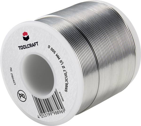 TOOLCRAFT  bezolovnatý pájecí cín cívka Sn99,3Cu0,7 ROL1 500 g 1 mm