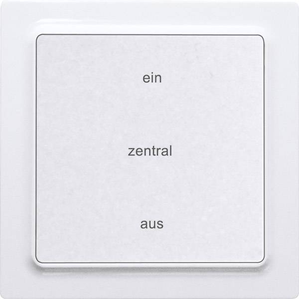 Bílá nástěnná deska se třemi slovy: 'jeden', 'centrální', 'z', které jsou uvedeny svisle pod sebou.