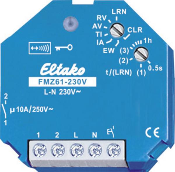 FMZ61-230V Eltako bezdrátový spínač pohonu   1kanálový  pod omítku Spínací výkon (max.) 2000 W Max. dosah 30 m