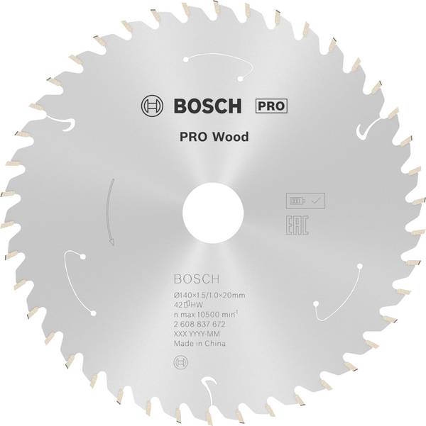 Bosch Accessories 2608837672 2608837672 tvrdokovový pilový kotouč   140 x 20 mm Počet zubů (na palec): 42 1 ks