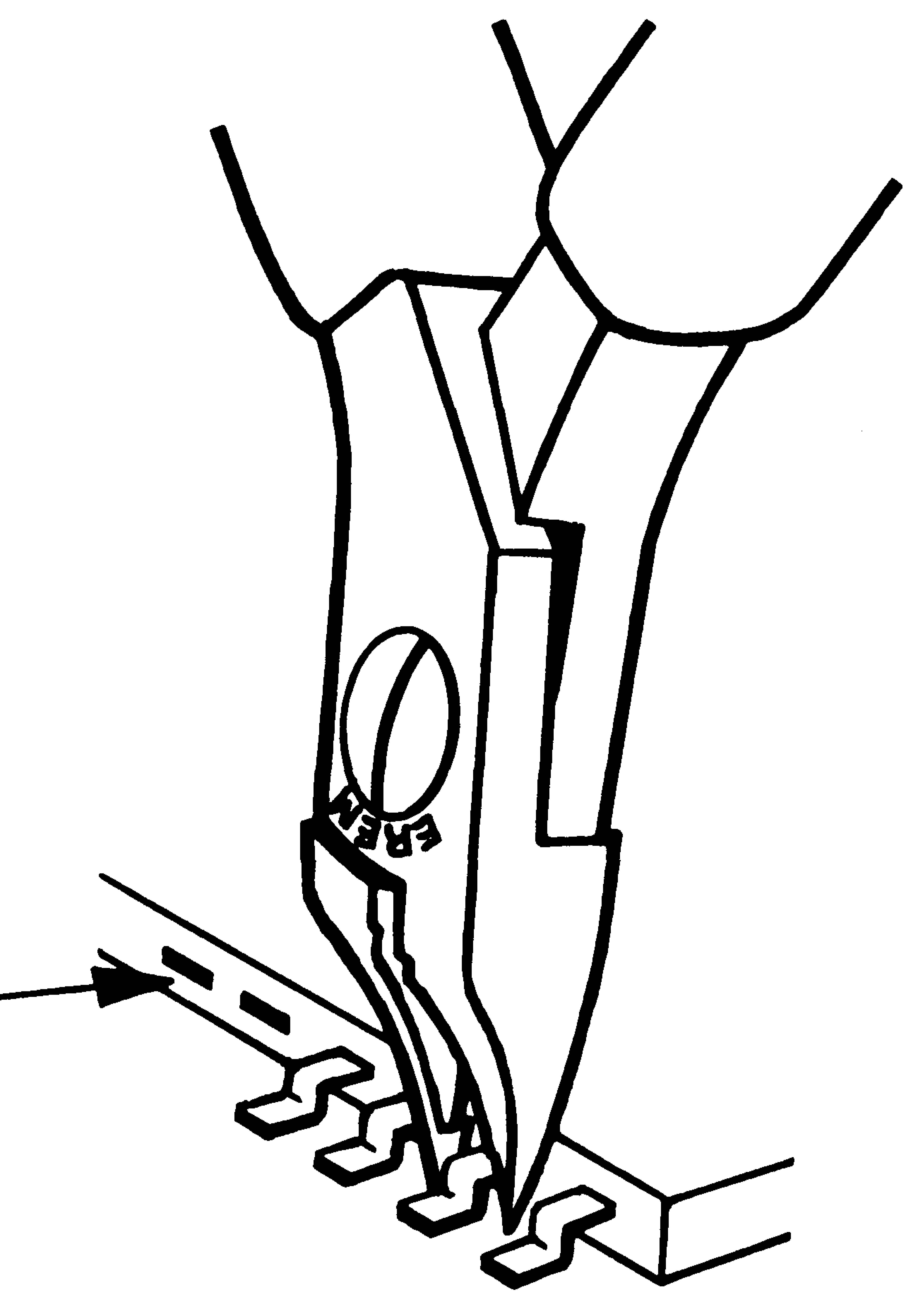 Diagram ukazuje pinzetu, která vkládá malý elektrický kontakt do obvodu. Relevantní pro přesné práce.