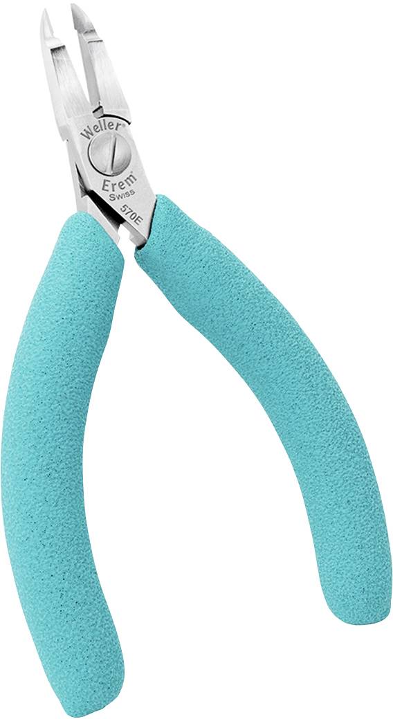 Modro-zelené kleště s ergonomickými úchopy a špičatě se zužujícími konci vhodnými pro přesné stříhání.