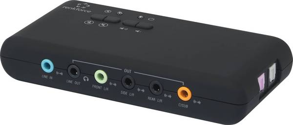 Renkforce RF-4355800 7.1 externí zvuková karta  digitální výstup, externí ovládání hlasitosti