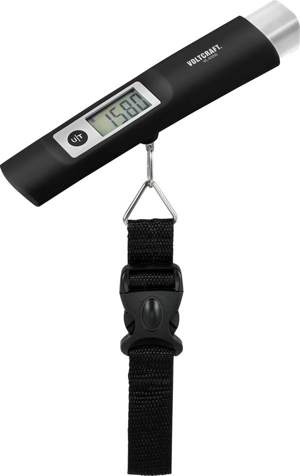 VOLTCRAFT VC-KS50 váha na cestovní zavazadla VC-KS50  Max. váživost 50 kg Rozlišení 10 g dynamo černá, světle šedá