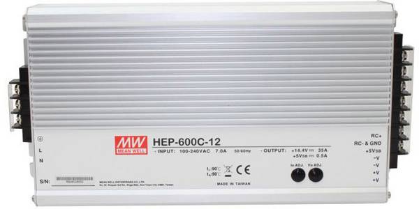 MEAN WELL nabíječka olověných akumulátorů HEP-600C-12 12 V Nabíjecí proud (max.) 35 A