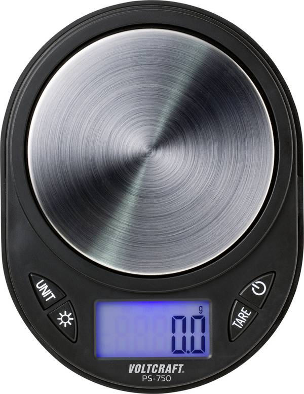VOLTCRAFT PS-750 přesná váha  Max. váživost 750 g Rozlišení 0.1 g na baterii černá