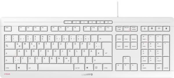 CHERRY Stream USB klávesnice německá, QWERTZ světle šedá