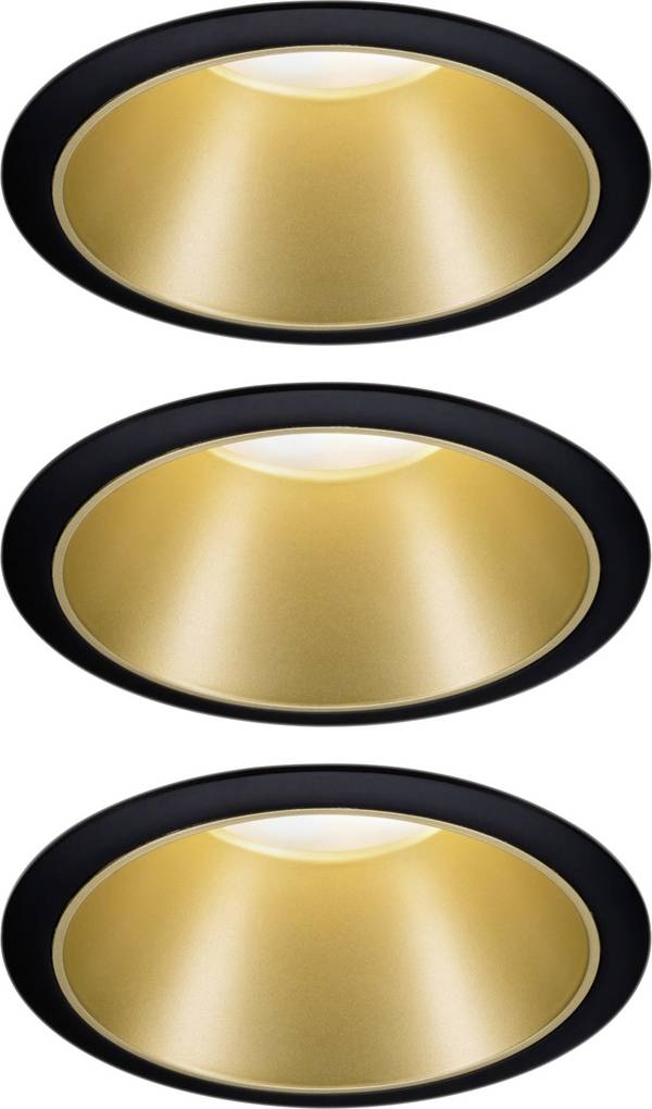 Paulmann 93404 Cole Coin vestavné svítidlo, LED, LED, 6 W, černá, zlatá, sada 3 ks