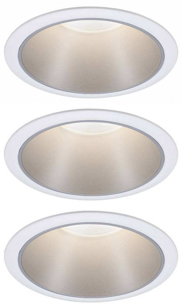 Paulmann 93410 Cole Coin vestavné svítidlo, LED, LED, 6 W, bílá, stříbrná, sada 3 ks