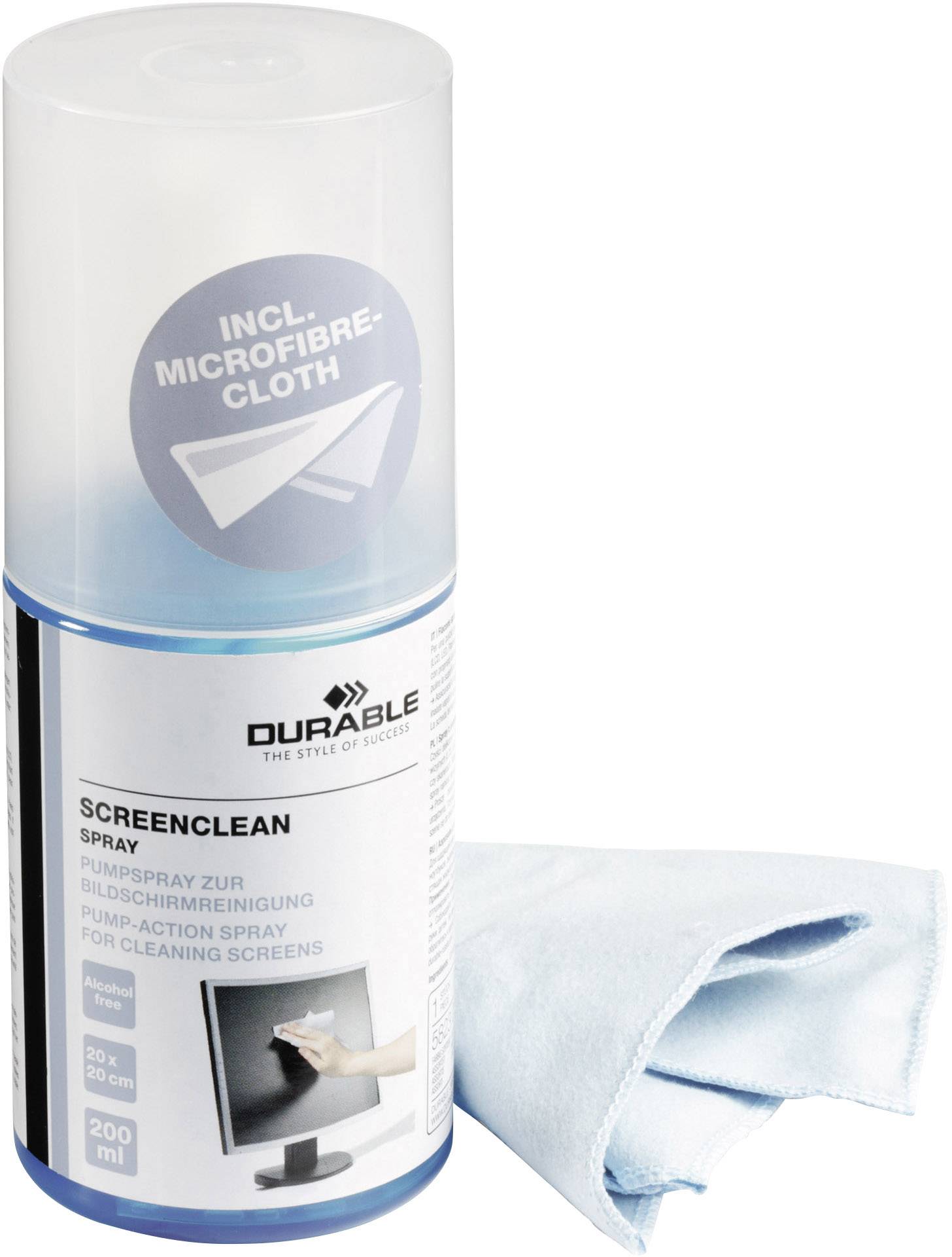 Durable čistič obrazovek 200 ml včetně utěrky SCREENCLEAN 582300 1 sada