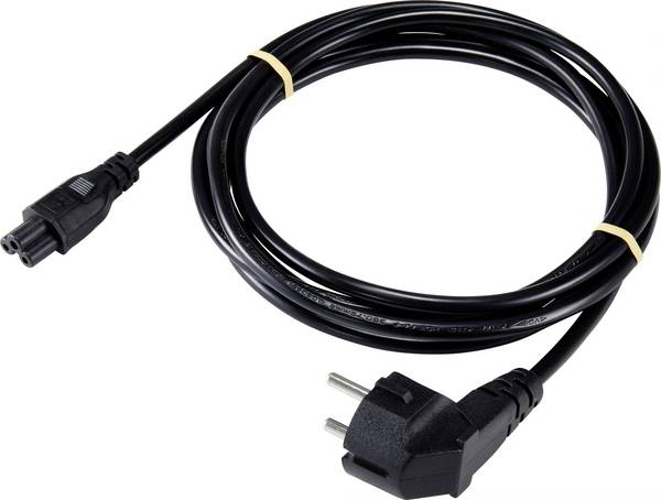 Sygonix SY-5178374 notebook síťový kabel  černá 5 m