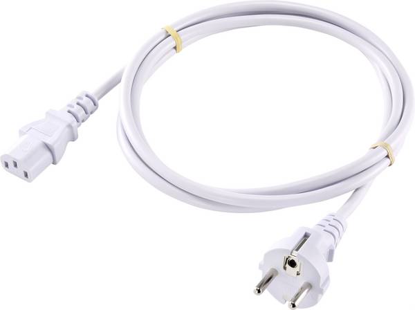 Sygonix SY-5043494 IEC kabel  bílá 2.00 m