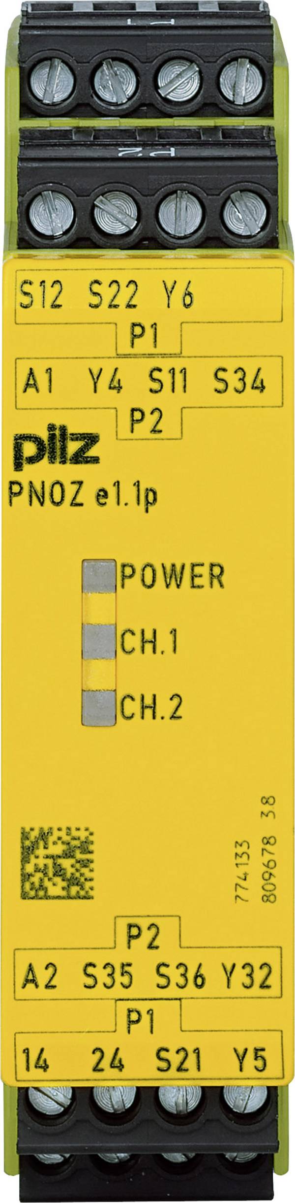 PILZ PNOZ e1.1p 24VDC 2so bezpečnostní relé, 24 V/DC, 2 spínací kontakty, (š x v x h) 22.5 x 94 x 121 mm, 774133, 1 ks