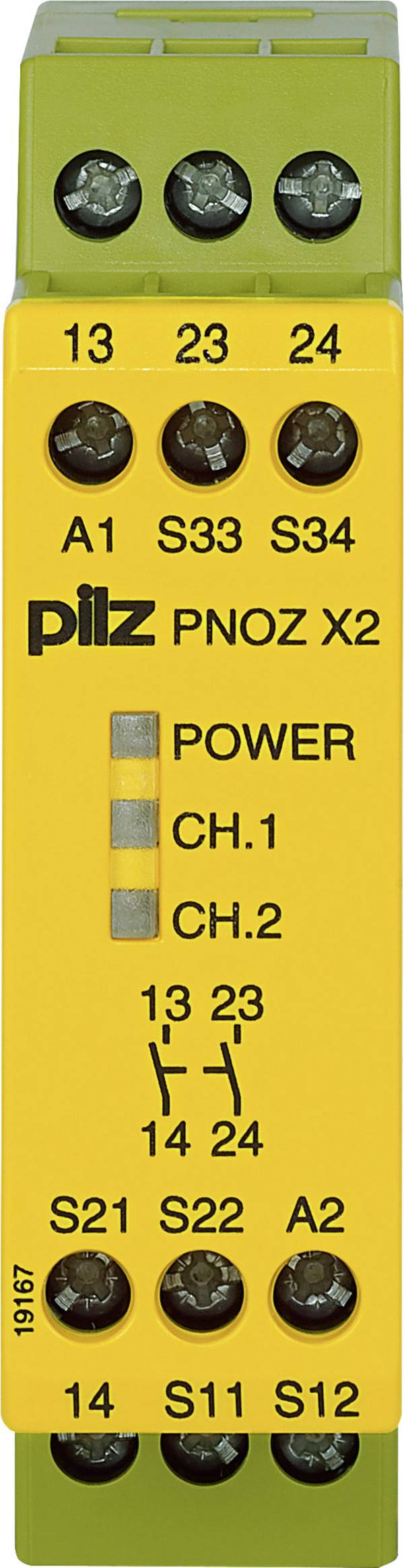 PILZ PNOZ X2 24VAC/DC 2n/o bezpečnostní relé, 24 V DC/AC, 2 spínací kontakty, (š x v x h) 22.5 x 87 x 121 mm, 774303, 1 ks