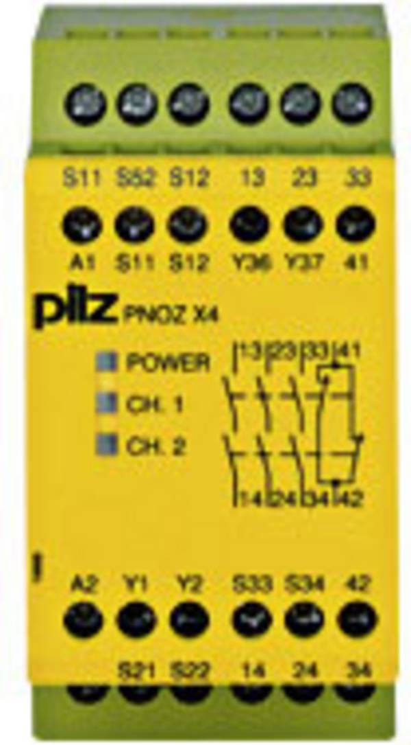 PILZ PNOZ X4 24VDC 3n/o 1n/c bezpečnostní relé, 24 V/DC, 3 spínací kontakty, 1 rozpínací kontakt, (š x v x h) 45 x 87 x 121 mm, 774730, 1 ks