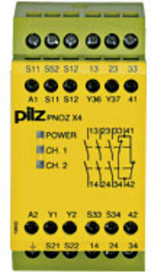 PILZ PNOZ X4 230VAC 3n/o 1n/c bezpečnostní relé, 230 V/AC, 3 spínací kontakty, 1 rozpínací kontakt, (š x v x h) 45 x 87 x 121 mm, 774738, 1 ks