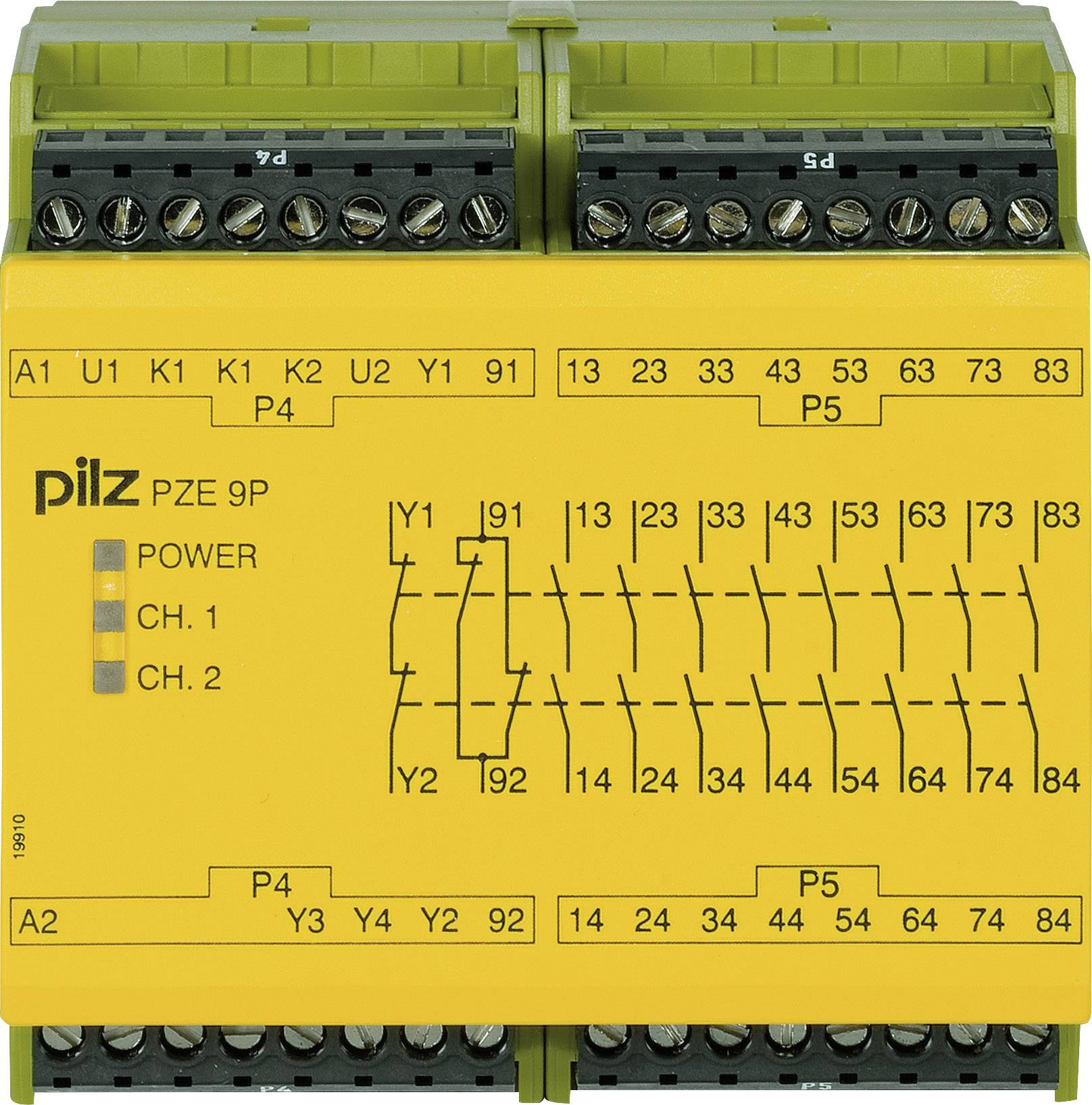 PILZ PZE 9P 24VACDC 8n/o 1n/c rozšíření kontaktů, 24 V DC/AC, 8 spínacích kontaktů, 1 rozpínací kontakt, (š x v x h) 90 x 87 x 121 mm, 777140, 1 ks