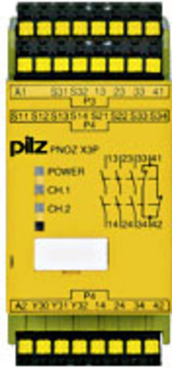 PILZ PNOZ X3P C 24VDC 24VAC 3n/o 1n/c 1so bezpečnostní relé, 24 V DC/AC, 3 spínací kontakty, 1 rozpínací kontakt, (š x v x h) 45 x 101 x 121 mm, 787310, 1 ks