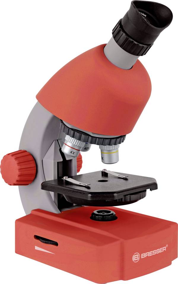 Bresser Optik 8851300E8G000 rot dětský mikroskop monokulární 640 x procházející světlo