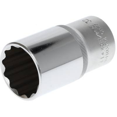 Stříbrný nástavec na nástrčný klíč pro 32mm matice, vyrobený z kovu, válcovitého tvaru s vroubkovaným povrchem a čísly/značkami.