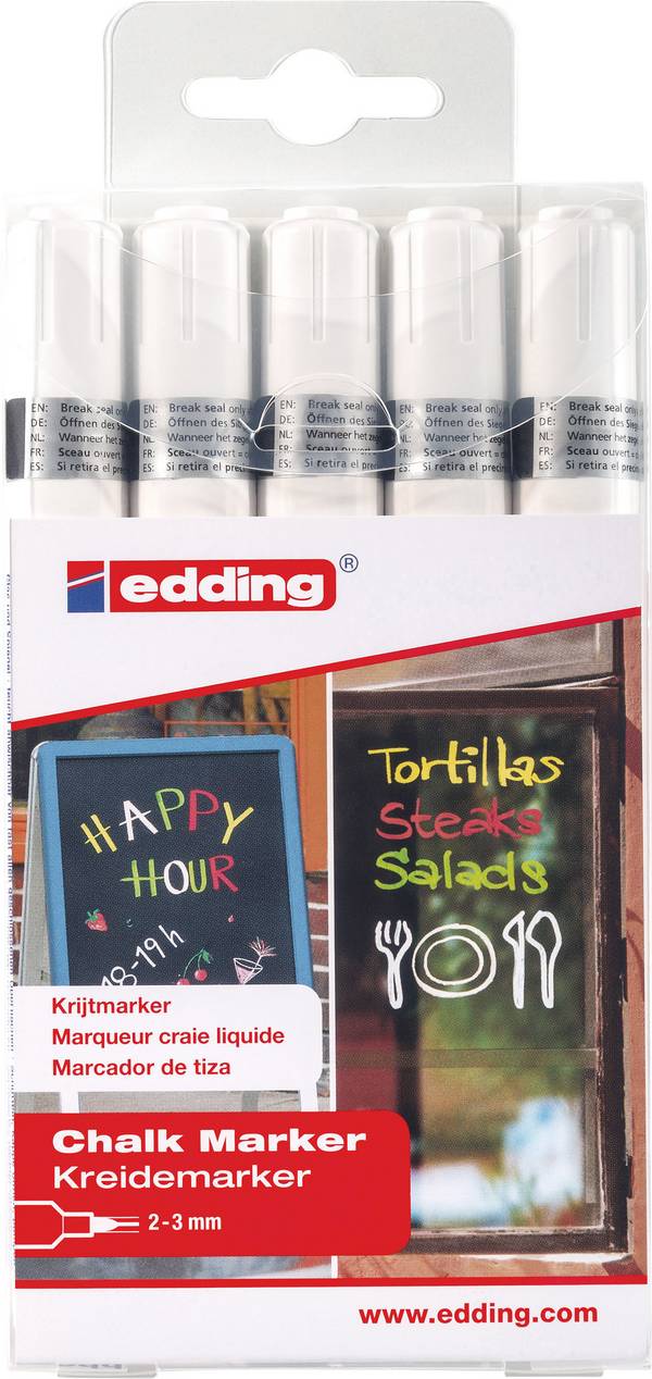 Edding 4095 4-4095-5049 křídový popisovač  bílá, bílá, bílá, bílá, bílá 2 mm, 3 mm