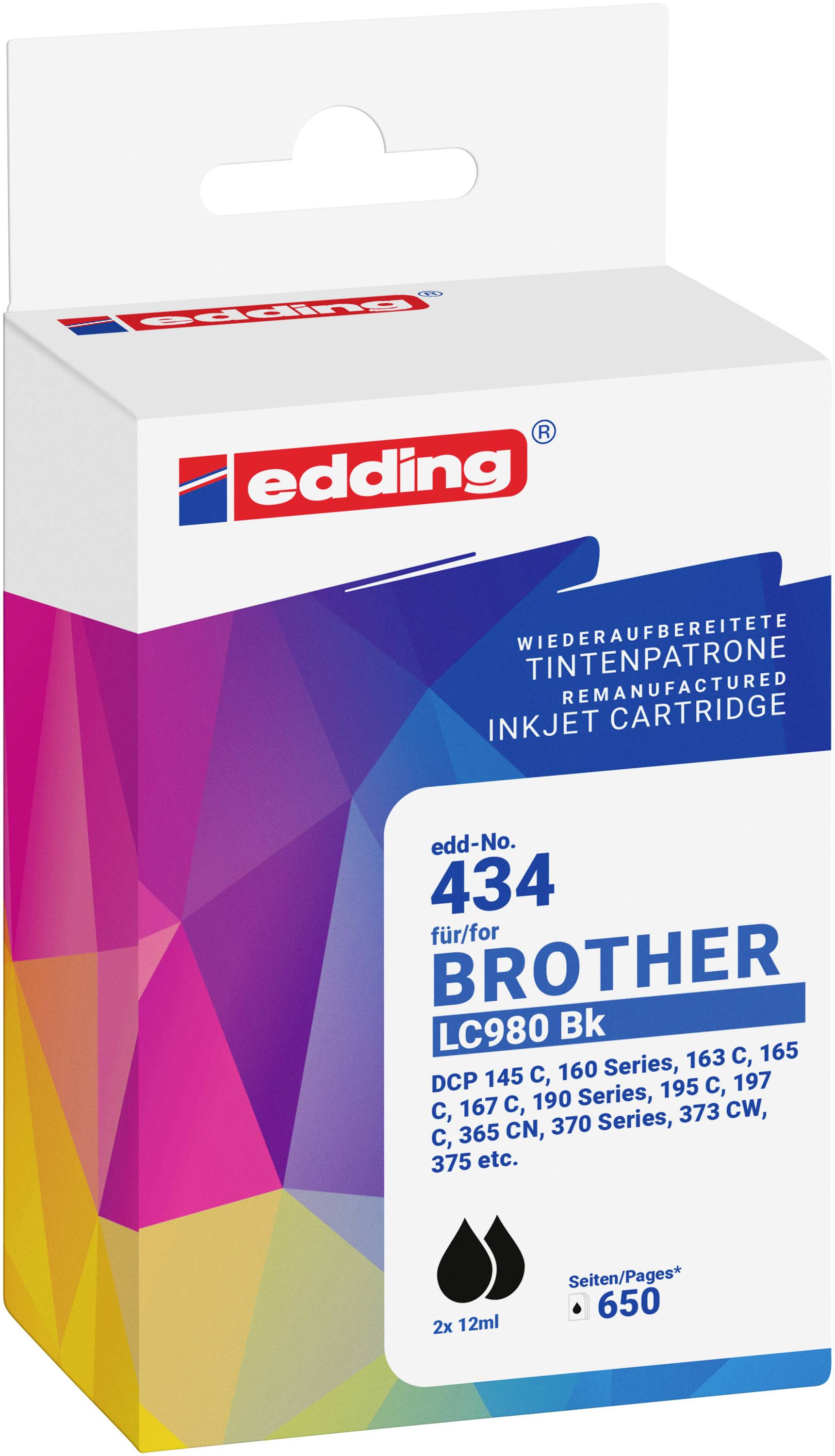 Edding Ink náhradní Brother LC980BK Doppelpack kompatibilní Dual černá EDD-434 18-434-0